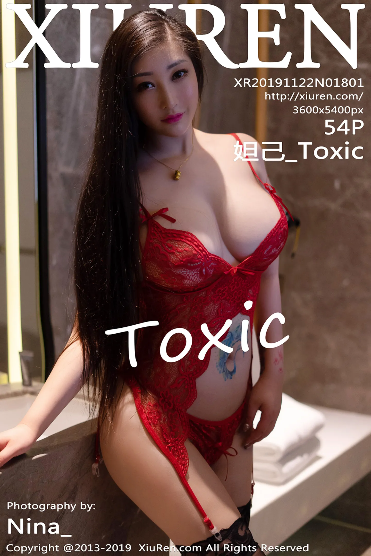[XiuRen秀人网]No.1801_女神妲己_Toxic三亚旅拍猩红镂空内衣配吊带黑丝完美诱惑写真54P-秀人网 - XiuRen.Xyz